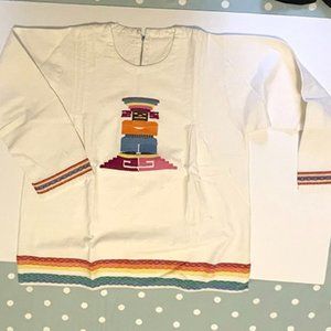 Vintage late 60s Cotton Mexican EmbroideredTop